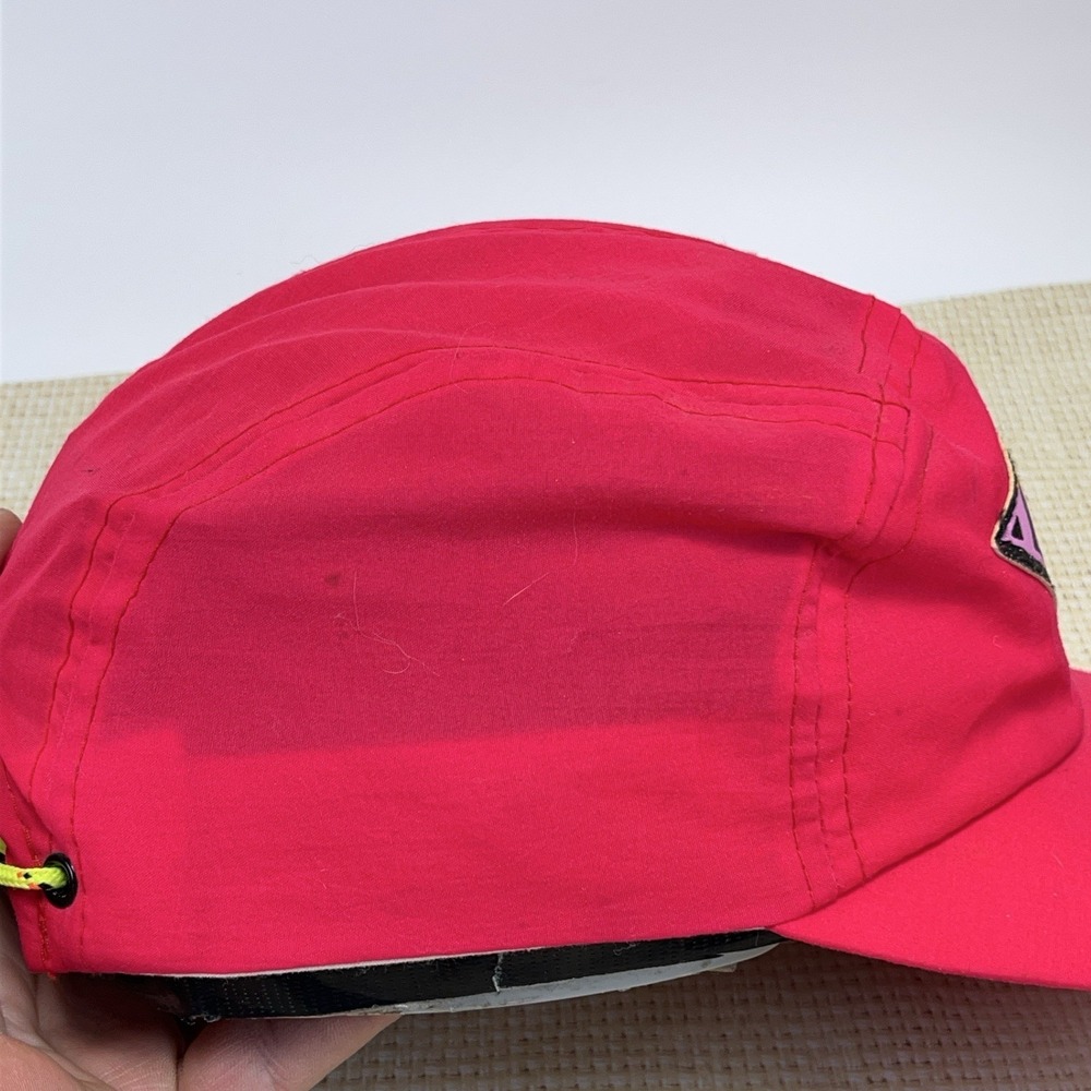 Vintage Bugle Boy Hat Cap 5 Panel Neon Pink Nylon 90s Y2K Spell Out Adult‎ Mens - Picture 8 of 12